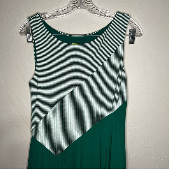 Maeve Anthropologie Cameron Green/White Striped Bodice‎ Asymmetrical Dress - Picture 4 of 10